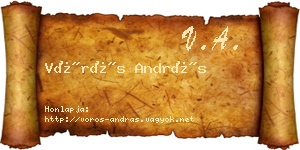 Vörös András névjegykártya