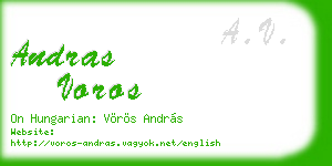 andras voros business card
