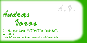 andras voros business card